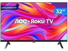 Smart TV AOC LED 32" HD WI-FI Roku TV HDMI USB - 32S5045/78G