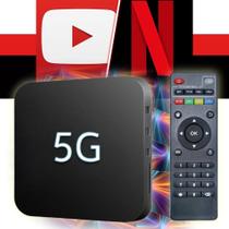 Smart Tv Box Streaming Android Tv Com Pluto TV, Netflix, Youtube - tbx