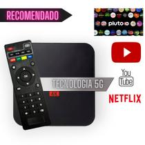 Smart Tv Box Streaming Android Tv Com Pluto TV, Netflix, Youtube - TMX