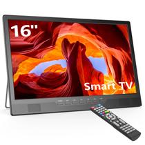 Smart TV Desobry 16" LCD Wi-Fi HDMI USB com suporte ajustável