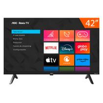 Smart TV DLED 42" Full HD AOC 42S5045/78G Roku Compatível com Google Assistant e Alexa 3 HDMI 1 USB