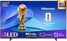 Smart TV Hisense UHD 4K QLED 55 Polegadas 55Q6QV com HDR10 Dolby Atmos Sports Mode Game Mode Plus Smart TV Hisense UHD 4K QLED 55 Polegadas 55Q6QV com HDR10 Dolby Atmos Sports Mode Game Mode Plus