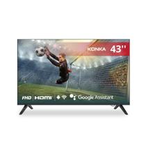 Smart TV Konka LED 43" Full HD, Design sem bordas, Google Assistant e Android TV com Bluetooth KDG43