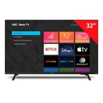 Smart TV LED 32" AOC 32S5135/78G LCD HD com Wi-Fi, 2 USB,3 HDMI,Controle Remoto Aplicativo Roku, Botão Netflix, 60Hz