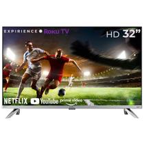 Smart TV LED 32" HD Britânia BTV32G7PR2CSGBL Dolby Audio, Wi-Fi, Entradas HDMI e USB, Roku TV