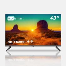 Smart TV LED 43" 4K HQ Conversor Digital Externo 3 HDMI 2 USB WI-FI Android 11 Design Slim