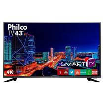 Smart TV LED 43" Philco PTV43F61DSWNT 4K Ultra HD com WiFi, 2 USB, 3 HDMI, Midiacast, Painel IPS e 60Hz