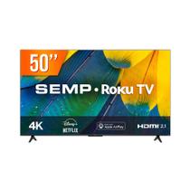 Smart TV LED 50" Ultra HD 4K Semp Roku RK8600 4 HDMI 1 USB Wi-Fi Compatível com Google Assistant e Alexa