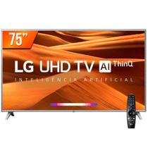 Smart TV LED 75'' Ultra HD 4K LG 75UM 4 HDMI 2 USB Wi-Fi ThinQ Al