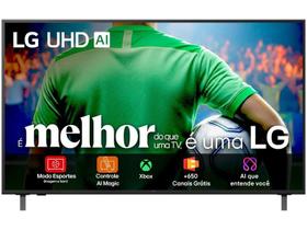 Smart TV LG 55" 4K UHD UA7500 webOS 25, HDR10 Pro e Processador a7 AI.