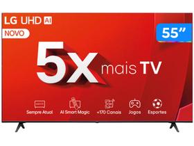 Smart TV LG 55'' 4K Ultra HD 55UT8050PSA, Processador AI a5 4K Gen7, Controle Smart Magic, WiFi, Bluetooth, HDR10 Pro, Alexa, Airplay2, WebOS 24 LG