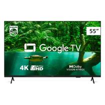Smart TV Philips 55" 4K Google TV 55PUG7408/78 LED HDR10+ Dolby Vision 3 HDMI 2 USB Wi-Fi Bluetooth