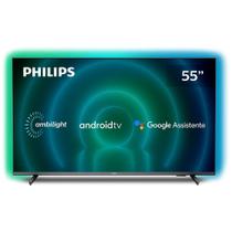 Smart TV Philips 55" Ambilight 4K, Bluetooth, Wi-Fi, Google Assistant , Dolby Vision/Atmos - 55PUG7906/78
