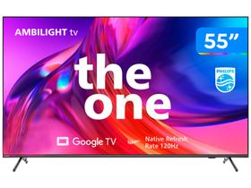 Smart TV Philips 55" Ambilight THE ONE UHD 4K LED Google TV 55PUG8808/78