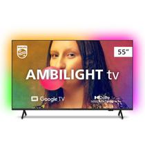 Smart TV Philips 55" Ambilight UHD 4K LED Google TV 55PUG7908/78