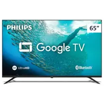 Smart TV Philips 65 4K UHD Google TV HDR10 HLG, Comando de Voz, Dolby Audio, WiFi Dual Band, Preto