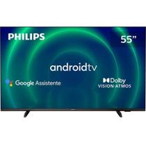 Smart TV Philips Android Tela 55" 55pug7406/78 4k Google Assistant Comando de Voz Dolby Vision/atmos Vrr/allm, Bluetooth