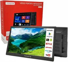 Smart TV Portátil 14 Polegadas Tomate Android TV WiFi HDMI TV Digital ISDBT Com Bateria Recarregável
