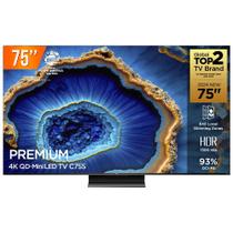 Smart TV QD Mini LED 75 Google TV Ultra HD 4K TCL C755 Comando de Voz HDR10 120Hz HDMI 2.1 VRR