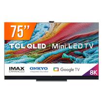 Smart TV QLED 75" Google TV Full Ultra HD 8K TCL X925 Comando de Voz HDR10 120Hz Imax Enhanced 4 HDMI 1 USB
