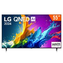 Smart TV QNED 55" Ultra HD 4K LG 55QNED80TSA 3 HDMI 2 USB Wi-Fi Bluetooth