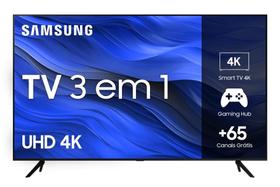 Smart TV Samsung 75" UHD 4K 75CU7700 Processador Crystal 4K, Gaming Hub, Visual Livre de Cabos, Tela sem limites, Alexa built in Controle Único