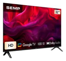 Smart TV Semp 32 Polegadas Google TV HD HDR10 WiFi Bluetooth HDMI USB Netflix YouTube LED 32S42