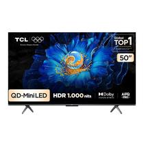Smart TV TCL 50 Polegadas QLED Mini LED 4K C6KS WiFi Bluetooth Google TV HDR10 Dolby Atmos 50C6KS