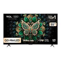 Smart TV TCL 55 Polegadas QLED Mini LED 4K C6K WiFi Bluetooth Google TV 4 HDMI 144Hz HDR10 55C6K