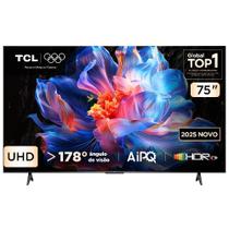 Smart TV TCL 75 Polegadas UHD 4K P6K WiFi Bluetooth Google TV 3 HDMI HDR10+ Dolby Audio 75P6K