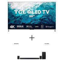 Smart TV TCL QLED 4K UHD 98" Google TV 98C735 + Soundbar Samsung HWQ990C, 11.1.4 Canais, Alexa Int.