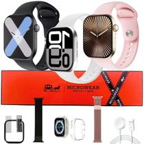 Smart Watch Série 11 W11 Mini Relogio Pequeno Delicado Feminino Kit 2 Pulseira Extra Pelicula Case