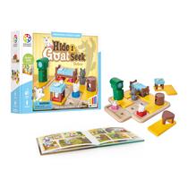SmartGames Hide and Goat Seek - um jogo de quebra-cabeça pré-escolar para crianças de 3 a 7 anos com 48 desafiadores e um livro ilustrado bônus