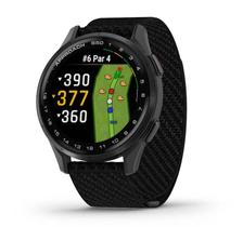 Smarthwatch Relógio Garmin Monitor Cardíaco de Pulso com GPS Approach S50 (2025) Ardósia com pulseira de ComfortFit Nylon preta 43mm