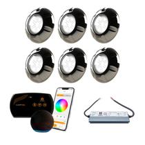 SmartLux + Fonte Blindada IP68 5A 60W + 06 Refletor Inox 9W