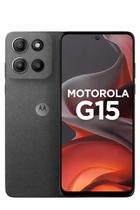 Smartphone Celular Motorola Moto G15, 256GB, 4GB RAM, Câmera 50MP, Android 15, Tela 6,72 IPS LCD, Bateria 5200mAh, Dual SIM, Preto, Wifi, Bluetooth Smartphone Celular Motorola Moto G15, 256GB, 4GB RAM, Câmera 50MP, Android 15, Tela 6,72 IPS LCD, Bateria 5200mAh, Dual SIM, Preto, Wifi, Bluetooth