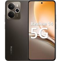 Smartphone Celular Realme 14 5G, 256GB, 12GB RAM, Tela 6,67 AMOLED 120Hz, Câmera 50MP, Android 15, Bateria 6000mAh, Dual SIM