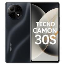 Smartphone Celular Tecno Camon 30S, 256GB, 8GB RAM, Tela 678 AMOLED 120Hz, Camera 50MP, Bateria 5000mAh, Android 14, Dual SIM, Cor Celestial Black