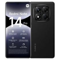 Smartphone CelularXiaomiRedmi Note 14 Pro 5G 256GB 8GB RAM Dual SIM Tela 6.67" - Preto - Note14