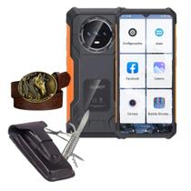 Smartphone Cubot Es 128GB Idoso 16GB RAM Pacote com Capa, Canivete e Cinto