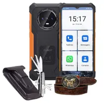 Smartphone Cubot Es 128GB Idoso 16GB RAM Pacote com Capa, Canivete e Cinto