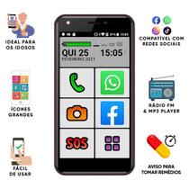 Smartphone do Idoso 4G Positivo Letras Grandes, Botão SOS, Dual SIM 32GB 1GB RAM Tela 5" Câmera 8Mpx Android 10