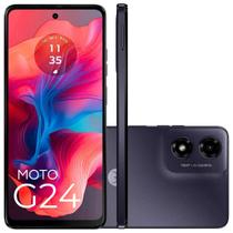 Smartphone G24 128GB 8GB ram câmera Vision AI 50MPx tela 90Hz HD Premium Design Graffiti Black
