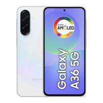 Smartphone Galaxy A36 5G, 256GB, Tela 6.7", Câmeras 50MB+8MP+5MP, Branco, SAMSUNG SAMSUNG Smartphone Galaxy A36 5G, 256GB, Tela 6.7", Câmeras 50MB+8MP+5MP, Branco, SAMSUNG SAMSUNG