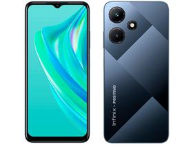 Smartphone Infinix Hot 30i 128GB Preto 4G MediaTek 8GB RAM 6,6" Câm. 50MP + Selfie 5MP Dual Chip