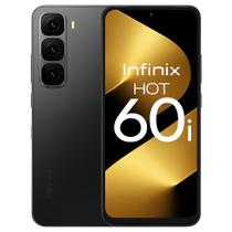 Smartphone Infinix HOT 60i, 256GB, 8GB RAM 8GB Expansível, Tela 6,7, Câmera 50MP Frontal 8MP, Android 15, Bateria 5.160mAh, Dual Chip 4G, PRETO