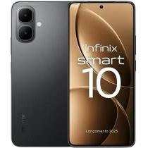 Smartphone INFINIX Smart 10 120Hz Lançamento 2025 NFC 128GB 8GB Ramboost Câmera 2K 5000mAh resistência IP64, Black