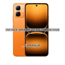 Smartphone Infinix Smart 20 128GB 8GB RAM 6,78 120hz Bateria 5200mah Ip64 Laranja Smartphone Infinix Smart 20 128GB 8GB RAM 6,78 120hz Bateria 5200mah Ip64 Laranja