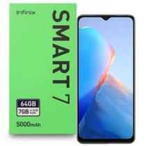 Smartphone Infinix Smart 7, 64GB, 7GB RAM (4+3GB), Tela 6.6", Bateria 5000mAh, Dual Chip, Android 12 Verde Costeiro