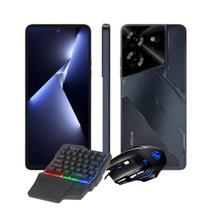 Smartphone Kit Gamer Pova 5 Black 256gb 8gb + Teclado One Hand e Mouse Gamer